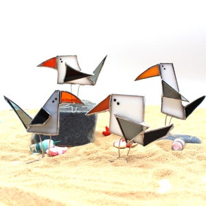Silly Stained Glass Seagull Suncatcher – Coastal Decoration